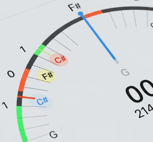 Tuner.wiki chromatic display for precise alternate tunings